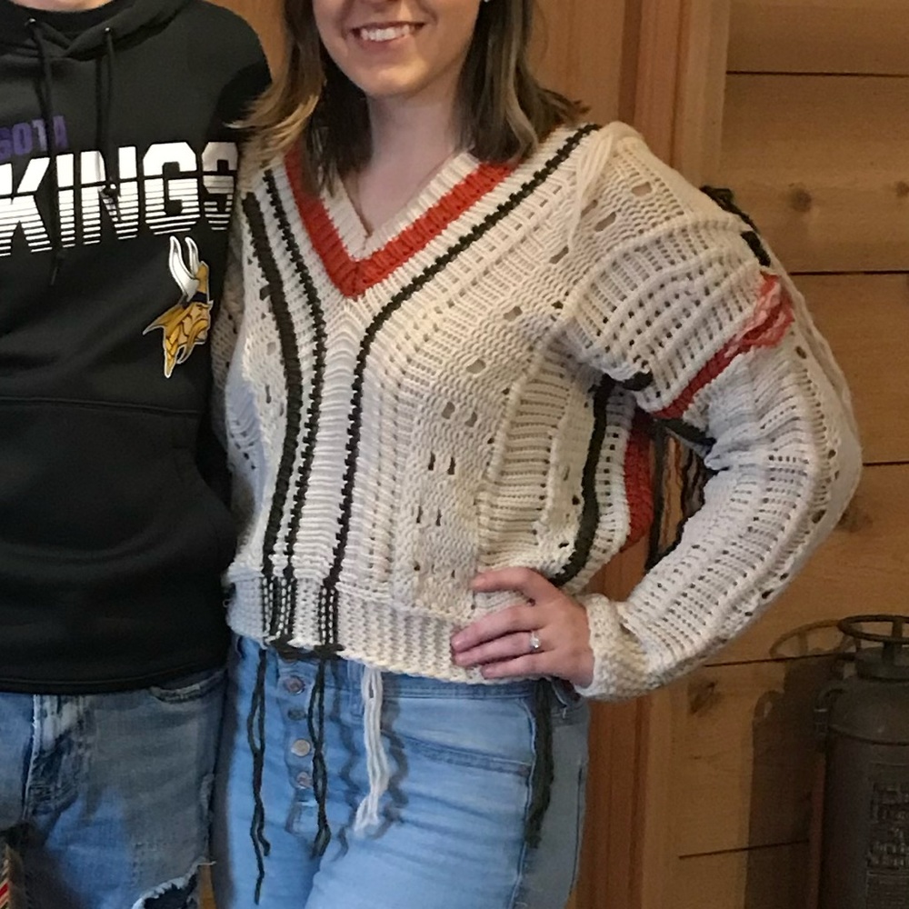 Taupe Distressed Chunky Sweater